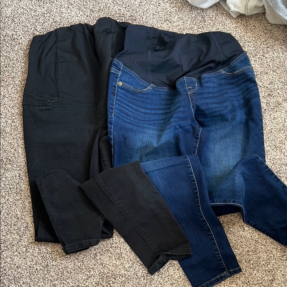 Two pack maternity skinny jeans Women's Black and Blue Jeans